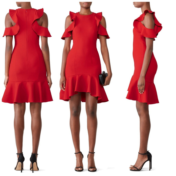 Cinq à Sept Micah Asymmetrical Purple Cold Shoulder Dress Size 2 - Picture 2 of 15